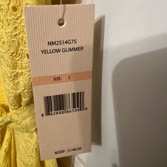 Brand New With Tags Adorable Nannette  Yellow Summer Dress With Belt - Size 2 - Picture 5 of 6